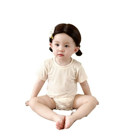 

22177 Newborn Clothes 2024 Summer Baby Sweater Modal Thin Summer Jumpsuit Ice Silk Air-conditioned Pajamas One Piece Clothes