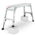 thumbnail image 2 of Aluminum Platform Large Size Step Stool Folding Portable Work Bench 40" Width Telescopic Feet 22" -27.5" Height Adjustable Folding Work Platform for Adults, 2 of 10