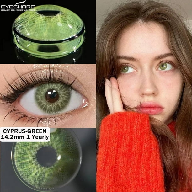 EYESHARE Nuevo 1 Par De Lentes De Contacto De Color De Uso Anual Para Los Ojos Natural Marron Belleza Moda Azules Verdes Walmart en linea
