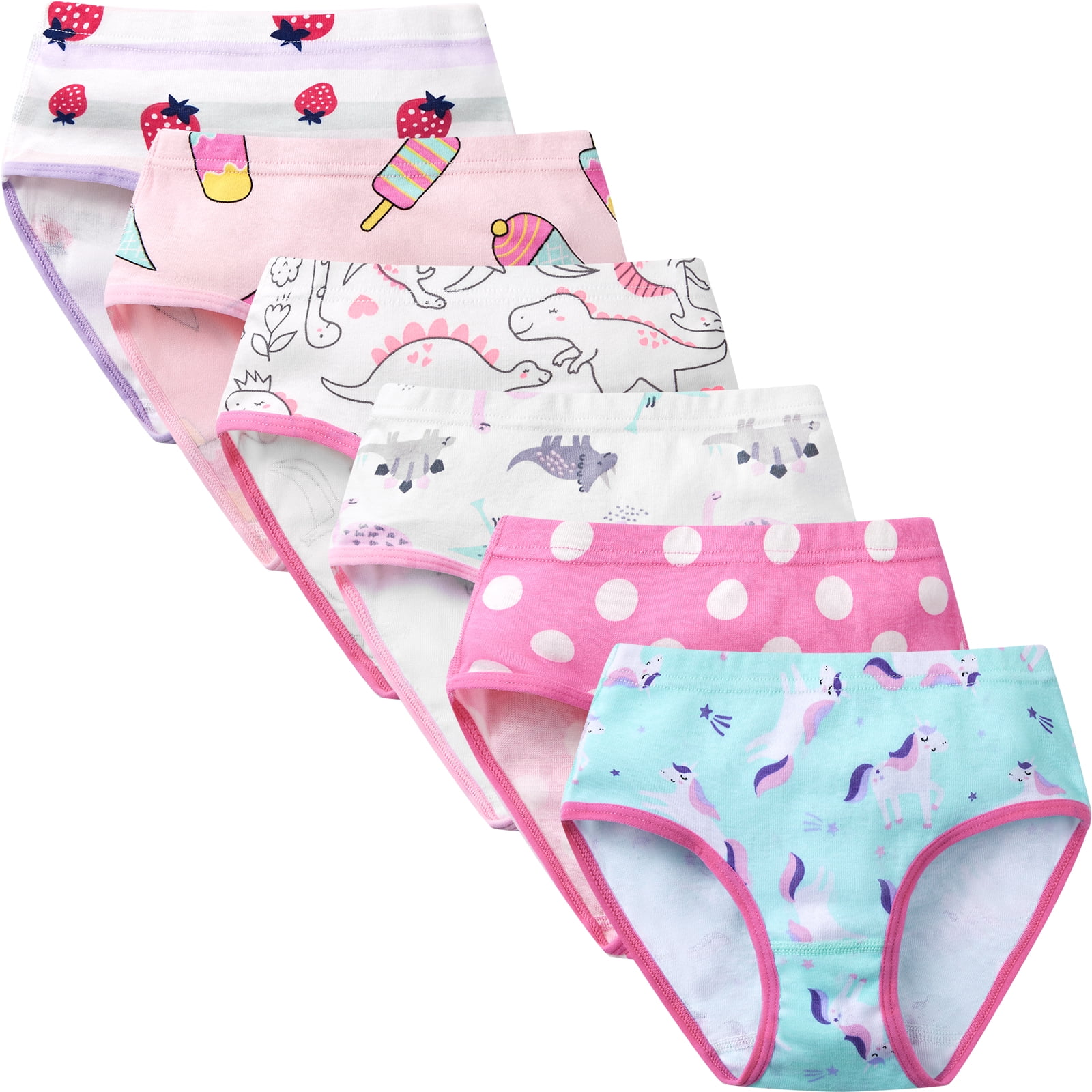 Synpos Little Girls' Cotton Panties, Baby Toddler Soft Underwear 6-Packs, Girls  Underwear for 2Y-10Y 