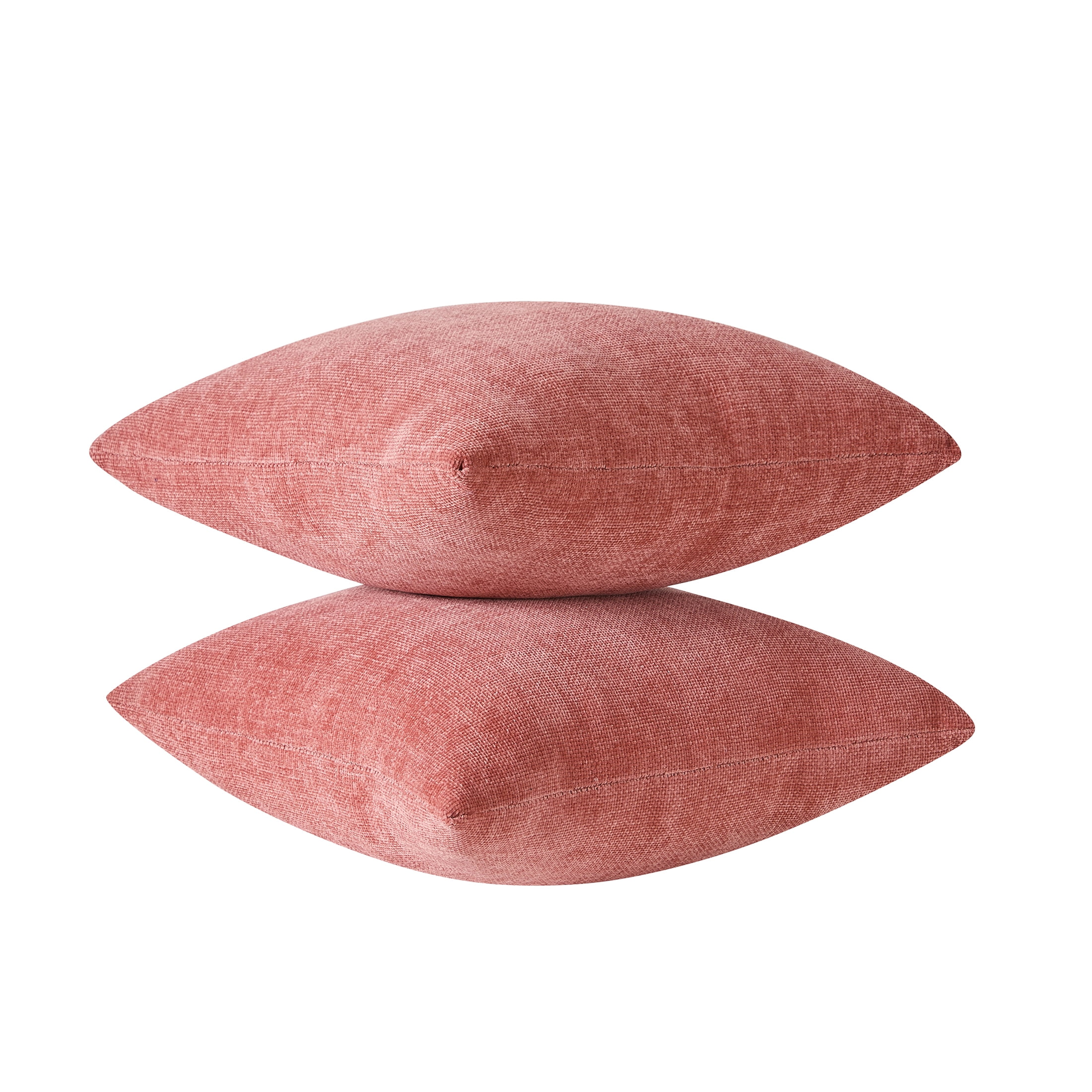 Mainstays Solid Chenille Decorative Pillow Set, Red Canyon, 18" x 18", 2 Pieces