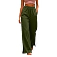 thumbnail image 2 of Maplenight Women's Wide Leg Pants with Pockets Elastic High Waist Loose Casual Business Summer Lounge Travel Vacation Trousers, 2 of 6