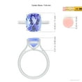 thumbnail image 4 of ANGARA Natural Cushion 3.8 ct Tanzanite Ring with Hidden Accents in 14K White Gold for Women (Size-11x9mm) | December Birthstone, Anniversary, Jewelry Gift for Women | Natural Tanzanite Ring, 4 of 8