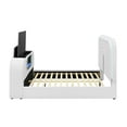 thumbnail image 3 of White Teddy Sherpa & Chrome Queen Bed w/LED, TV Cabinet, Fireplace & Bluetooth, 3 of 5