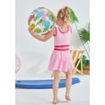 thumbnail image 6 of Kucnuzki 3T Toddler Girl Swimsuit Set 4T Child Gilrs Bathing Suit Color Block Top Swimming Skirt with Shorts 2pcs Bikini Set Summer Beach Breathable Tankini Set Pink, 6 of 10