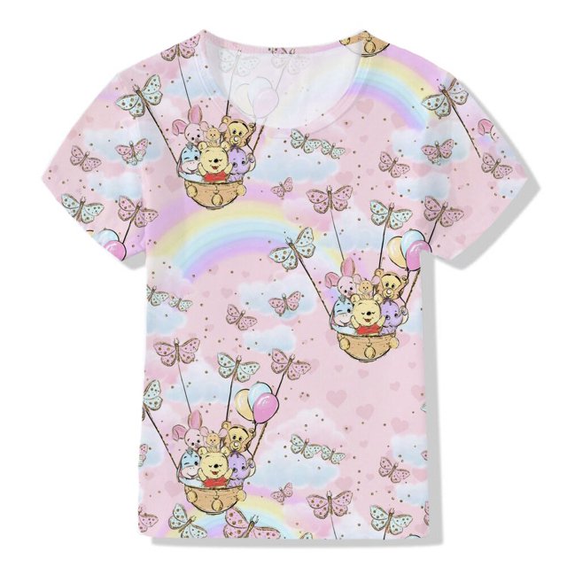 La serie Disney Winnie The Pooh es un nuevo modelo de verano, lleno de estampados, niña súper linda, rosa, amarillo, 1-12 años160 zhangmengya CONDUJO