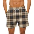 thumbnail image 2 of Ftwytp Men Tracksuit Pants Beach Shorts with Pockets Casual Joggers Plaid Running Shorts Solid Elastic Waist Cotton-Crepe Home Pants Shorts Holiday Vacation Short Pants, 2 of 5
