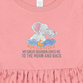 thumbnail image 4 of Inktastic My Great Grandpa Loves Me to the Moon and Back Elephants Girls Baby Dress, 4 of 5