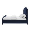 thumbnail image 3 of Inspired Home Mallorie Velvet Navy Upholstered Bed, Queen, 3 of 10