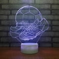 thumbnail image 3 of 3D Football Soccer Shoes Night Light Led Touch Switch Decor Table Desk Optical Illusion Lamps 7 Color Changing Lights LED Table Lamp Xmas Home Love Birthday Children Kids Decor Toy Gift, 3 of 4