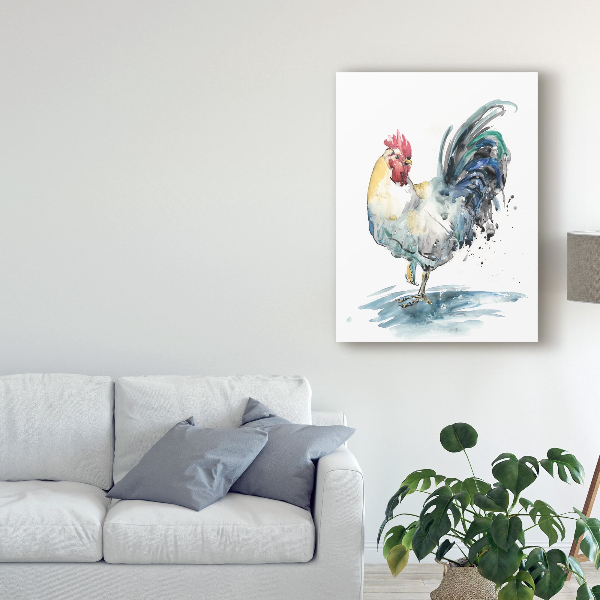 Trademark Fine Art 'Rooster Splash I' Canvas Art by Melissa Wang