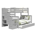 thumbnail image 2 of Bedz King Stairway Bunk Beds Twin over Full with 4 Drawers in the Steps and a Twin Trundle, Gray, 2 of 9
