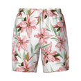 thumbnail image 4 of Lsque Mens Swim Trunks Lilies Flowers Pattern - Bathing Suit Compression Liner - Beach Swim Shorts Swimwear - (S-3XL) - Stretch Quick Dry -X-Large, 4 of 9
