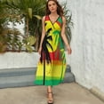 thumbnail image 3 of Palm Trees in Jamaica Colors Sleeveless Dress Dresses Women Summer Evening Dresses Ladies Bohemia Long Dresses, 3 of 9