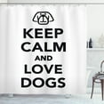 thumbnail image 1 of Ambesonne Keep Calm Shower Curtain, Words for Dog Lovers, 69"Wx84"L, Black White, 1 of 3