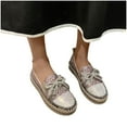 thumbnail image 5 of Fesfesfes Womens Shoes Dressy Casual Round Toe Shallow Cut Flat Shoes Fashion Bow Tie One Foot Pedal Shoes 37(6), 5 of 7