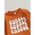 thumbnail image 6 of Elippeo Toddler  Autumn Thanksgiving Day Toddler Boys Girls Fall Outfits 6M M12M 18M 24M 3Y Letter Print Long Sleeve Sweatshirts and Turkey Print Pants Set, 6 of 9