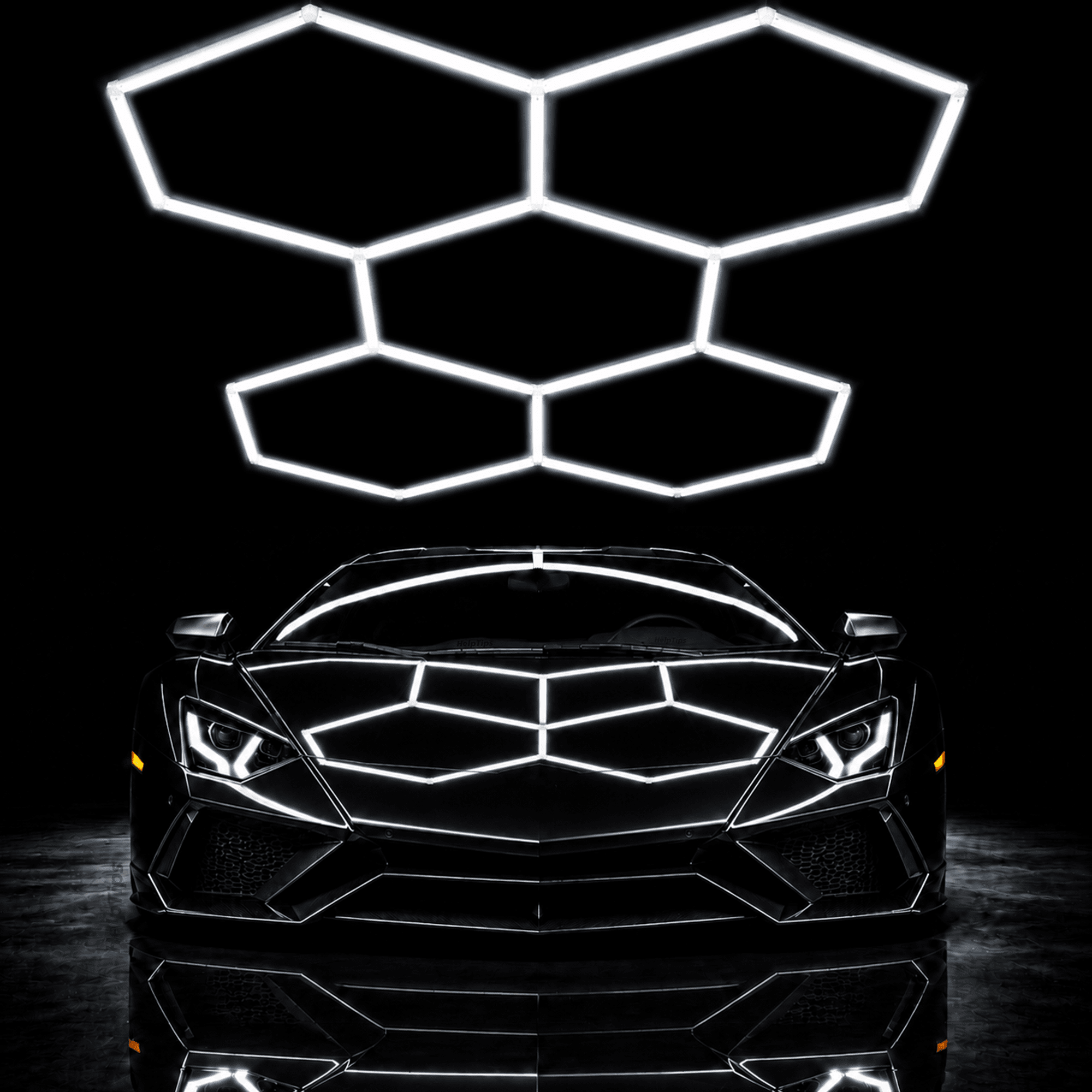 5Hexagon-25Pack LED Garage Lights, Large Panel 6500K Ultra Bright Ceiling Light for Garage, Workshop & Industrial Lighting, Car Detailing Shop,Bright Ceiling Lights, Basement, Gym,Durable