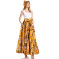 thumbnail image 4 of Sakkas Asma Second Convertible Traditional Wax Print Adjustable Strap Maxi Skirt - 249 - One Size, 4 of 5