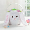 thumbnail image 2 of Personalized Kids Embroidered Easter Basket – White Bunny, 2 of 3