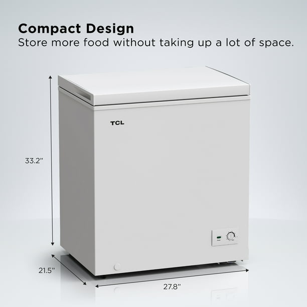 TCL 5.0 Cu. Ft. Chest Freezer, Garage Ready, LED Power-On