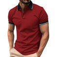 thumbnail image 2 of Xunlbb Mens Shirt Mens Dress Shirts Summer Men's Casual Button Short Sleeved Top with A Collar Solid Color Short Sleeved Top with A Collar/shirt Gift for Him, S-2XL, 2 of 5