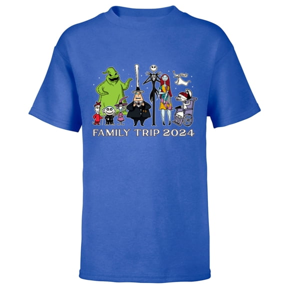 Disney The Nightmare Before Christmas Stars Family Trip 2024 - Short Sleeve T-Shirt for Kids - Customized-Royal
