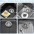 thumbnail image 4 of BEHOK 2 Pack Silicone Sink Protector for Kitchen Sink Bathroom Sink, 13.58"x 11.6" Sink Mat, Non-Slip and Durable Silicone Sink Protectors, Rear Drain (Black), 4 of 7