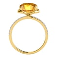 thumbnail image 4 of Mauli Jewels Engagement Rings for Women 2.25 Carat Cushion Shape Citrine Diamond Ring 4 prong 10K Yellow Gold, 4 of 7