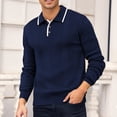 thumbnail image 2 of FYDUU Mens Crewneck Sweater Knit Sweater Jacket Full Zip Front Stand Collar Warm Soft Comfortable Casual Outwear Fall Winter Casual Dress Sweaters, 2 of 8