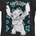 thumbnail image 2 of Girl's Lilo & Stitch Grumpy Blue Flowers Graphic Tee Black Large, 2 of 4