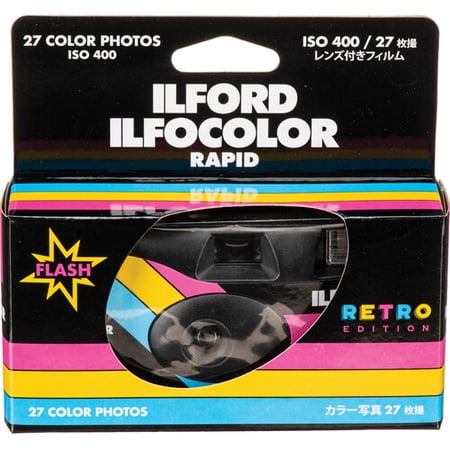 35mm おすすめ 使い切りカメラ レンズ付きカメラ ILFORD  ISO400 カラーフィルム イルフォード インスタントカメラ RAPID RETORO 27枚撮り フラッシュ付