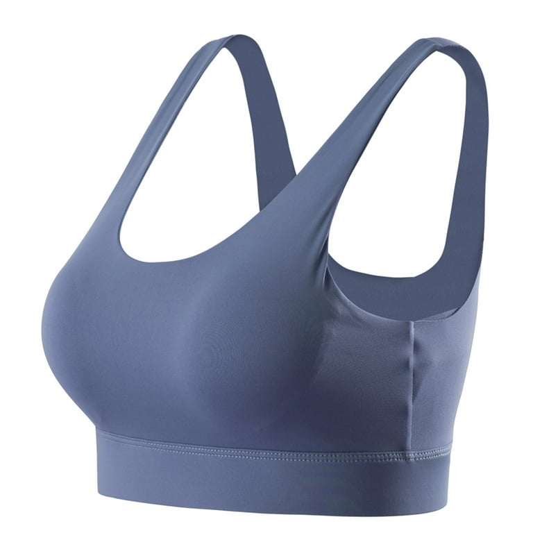 YWDJ Sports Bras for Women Women Beautiful Back Yoga Vest Running Underwear  Composite Fabric One-piece Sports Bra Navy XL 