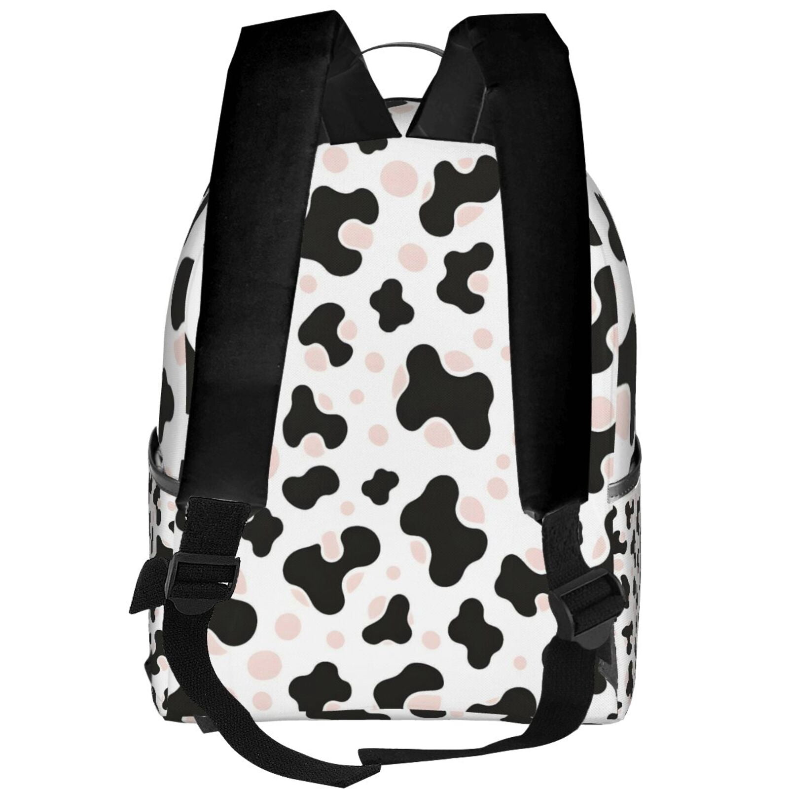 Lightweight Backpack With Adjustable Shoulder Strap Empty Bag Upright 12×14.5in For Weekend Holiday Travel Hiking Simple Cow-Print Pattern1_1