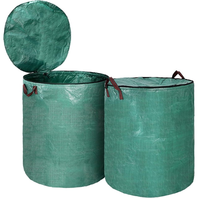 EcoNesxp Grass Foldable Extra Large Lawn Bag Holder with Lid and Handle