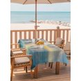 thumbnail image 2 of 52x70 Inch Outdoor Tablecloth with Umbrella Hole Zipper Rectangle Ocean Sunset Rectangular Tablecloths Outside Waterproof Blue Sky Sea Minimalist Abstract Art Patio Table Cloth Cover for Picnic Party, 2 of 8