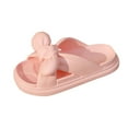 thumbnail image 3 of Xfvqtps Slides for Women Flat Cross Straps Bow Thick Sole Non Slip Comfortable Beach Summer PVC Sandals Pink, 3 of 7