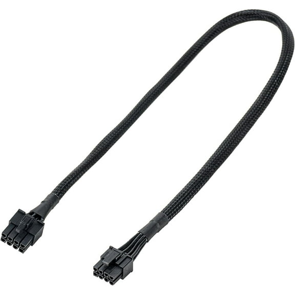 PCIE Power Cable for Corsair & Thermaltake: 65CM, 8-Pin to 6 2 Pin, Male-to-Male GPU Cable Adapter Sleeved for ARESGAME Modular Power Supply, 18AWG, Black