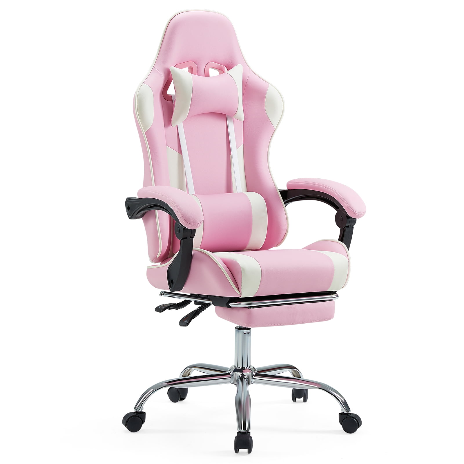 CONCETTA Gaming Chair, Adult, Two-Tone Color Blocking, Ergonomic PVC with Footrest, Lumbar Support, Headrest