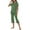 Bean Green, variant on MoFiz Women's Solid Bamboo Pajamas Set Short Sleeve V-Neck Top and Capri Pants with Pockets Loungewear 2-Piece for Women