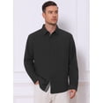 thumbnail image 4 of DARING DIVA Men's Plaid Collar Long Sleeve Button Down Business Dress Shirt Black XXL, 4 of 7