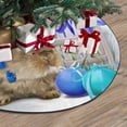 thumbnail image 3 of FMSHPON Rabbit Watercolor Painting Xmas Christmas Tree Skirt Stand Mat for Holiday Party Decoration Indoor Outdoor 48 inches, 3 of 3