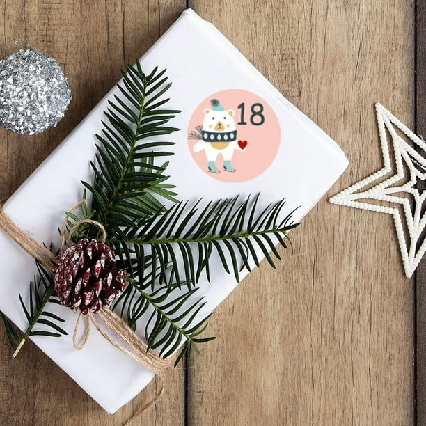 RYRDWP Advent Christmas Calendar Numbers Sticker Sheet For DIY
