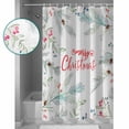 thumbnail image 3 of Extra Long Shower Curtain 72x84 Inch, Christmas Shower Curtain Waterproof Bathroom Decor Xmas Botanical Snowflake Pine Cones Fabric Bath Curtain Set Accessories with Hooks, 3 of 6