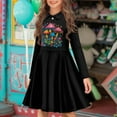 thumbnail image 2 of DISNIMO Mushroom Dress Kids Floral Dress Fall Girl Dresses Size 3-4 Long Sleeve Midi Dress Girl Button Dresses Girl Dresses Church Dress Little Girl Flower Dress Children Skater Dress Collar, 2 of 7