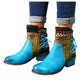 thumbnail image 4 of NECHOLOGY Botas Mujer Adulto Femenino Zapatos Botines para mujer Botas Botas Cremallera corta Tacón étnico Botas de mujer laterales para mujer (Blue, 9), 4 of 7