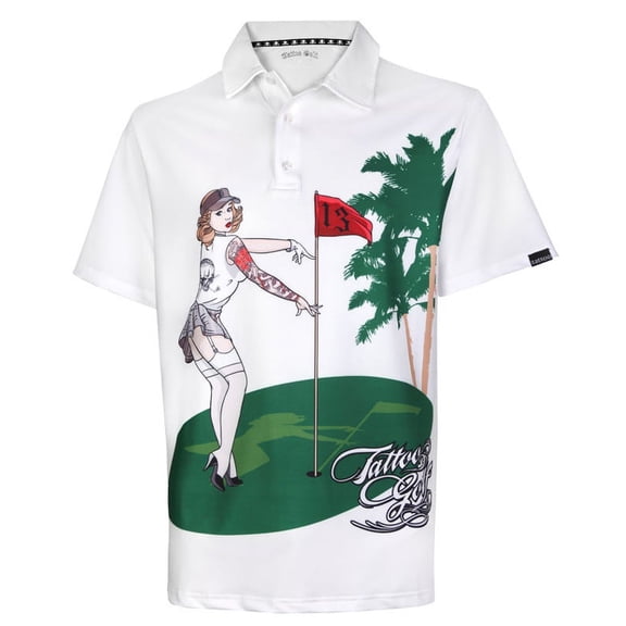 Pin High Performance Men's Golf Shirt (White)