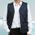 thumbnail image 4 of BAETEUY Men Velvet Quilted Waistcoat V-Neck Sleeveless Single-Breasted, 4 of 8