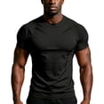 thumbnail image 2 of Yifymode Men's Compression Shirts Short Sleeve Body Shaper Slimming Shapewear Baselayer Athletic Workout Shirts,Black S, 2 of 3