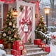 thumbnail image 5 of Funda de puerta de Navidad 35x71 pulgadas | Cortina de puerta navideña de poliéster multicolor y spandex | Patrón festivo de pajarita | Decoración de paredes y puertas | Decoración para fiestas, 5 of 6